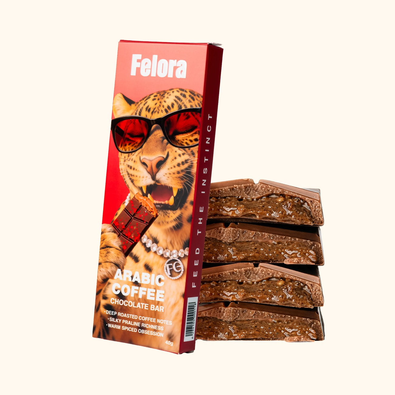 Felora Arabic Coffee chocolate bar composition