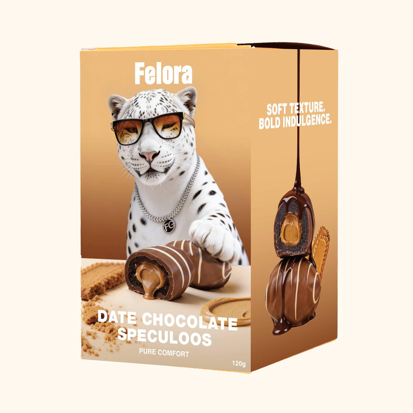 Felora Date Chocolate Speculoos — packaging angle